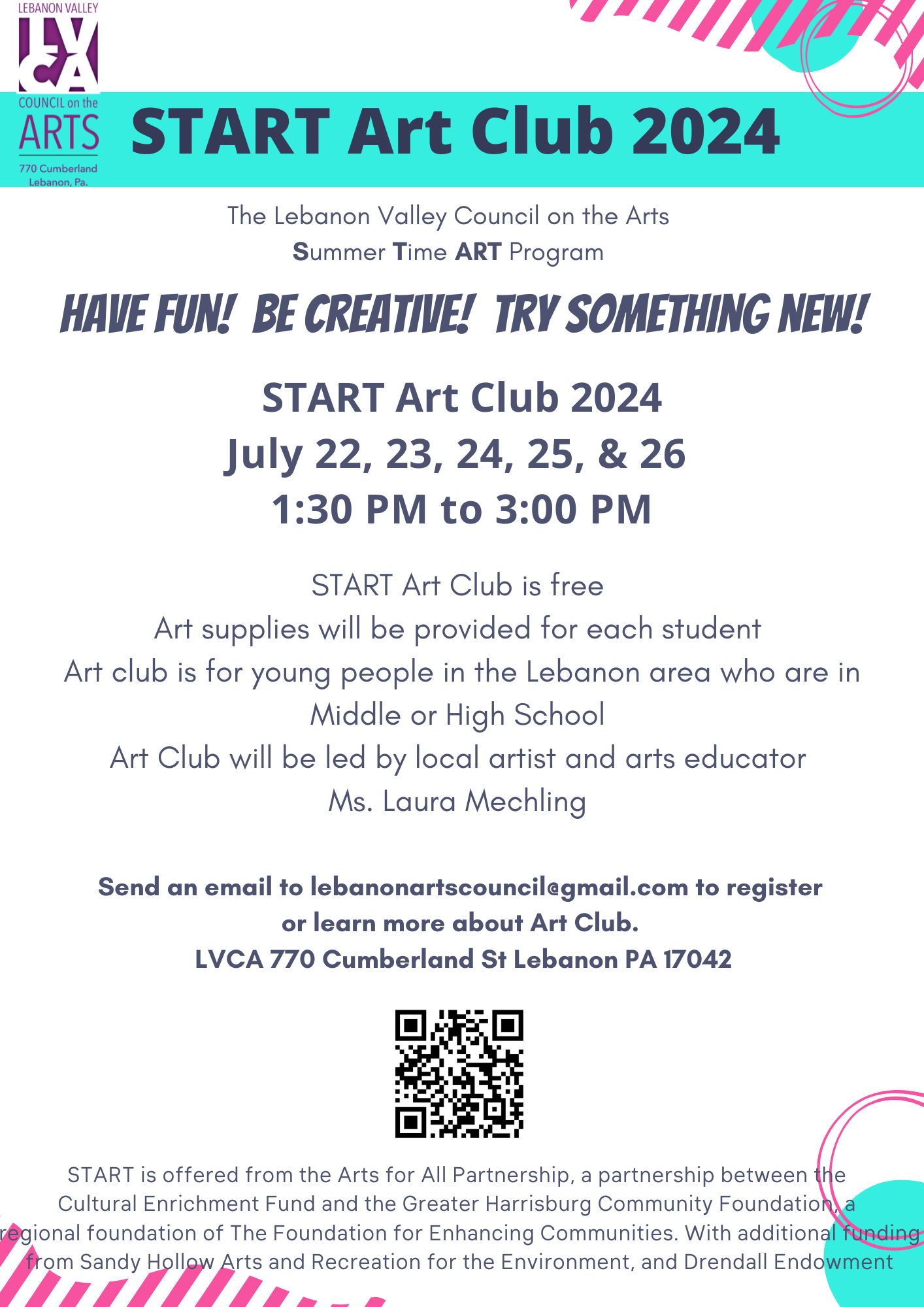 Summer Programs Lebanon Valley Council on the Arts
